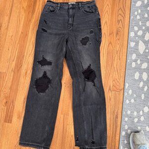 Free People We The Free Black Distressed Jeans Size 31
